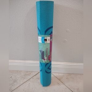 Lotus Printed Yoga Mat Blue Textured Lightweight Durable Cushioned Support 3mm